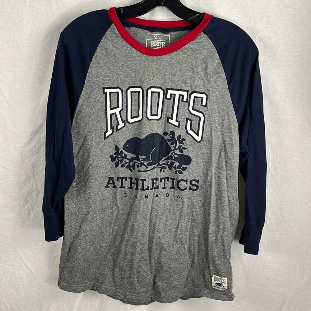 Roots xs baseball tee